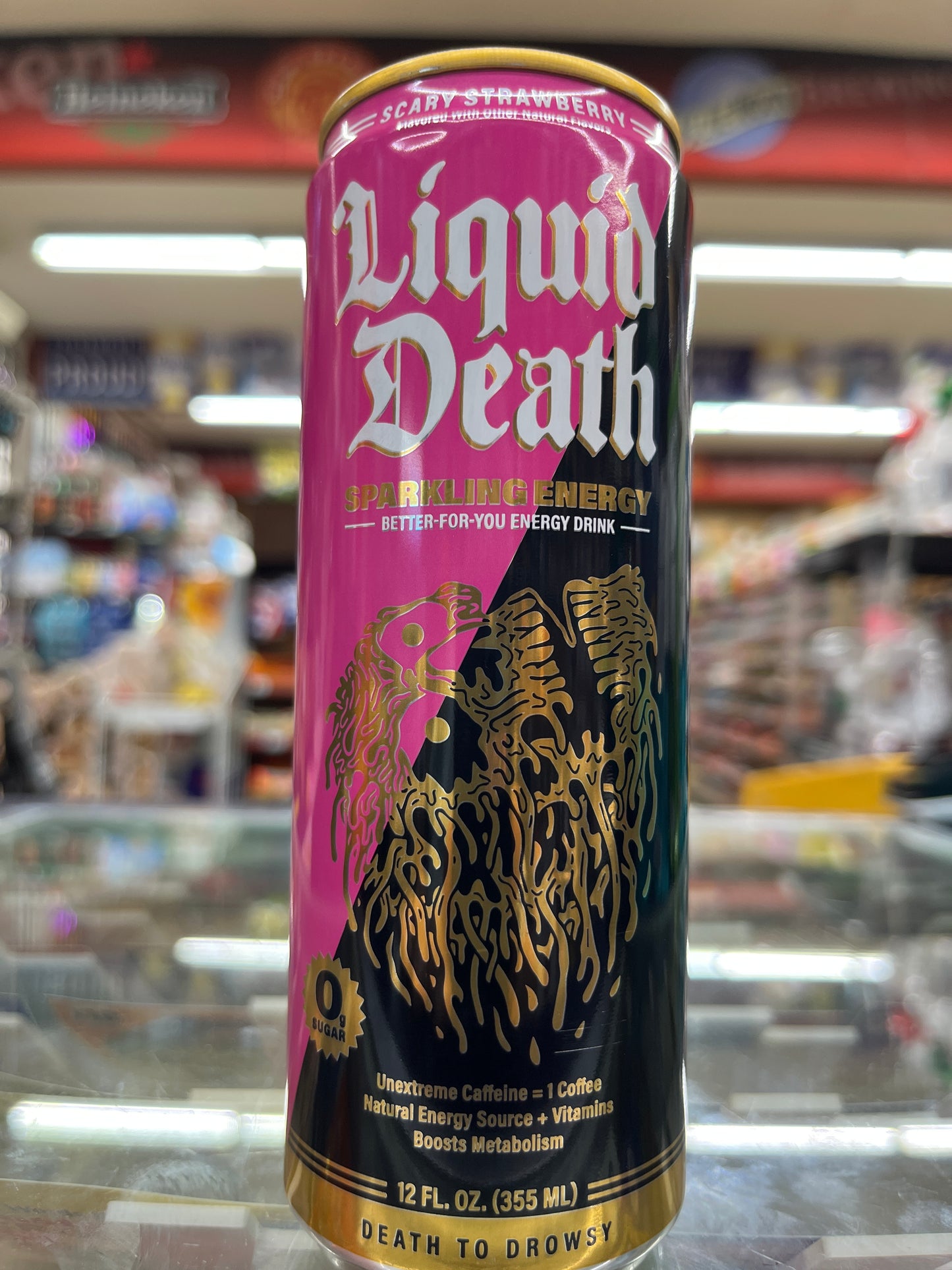 Liquid Death Energy Scary Strawberry 12oz
