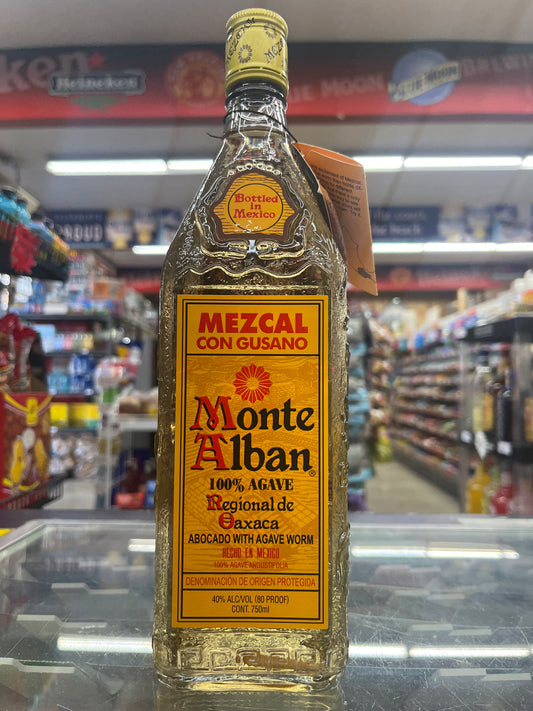 Monte Alban Mezcal with Agave Worm 750ml