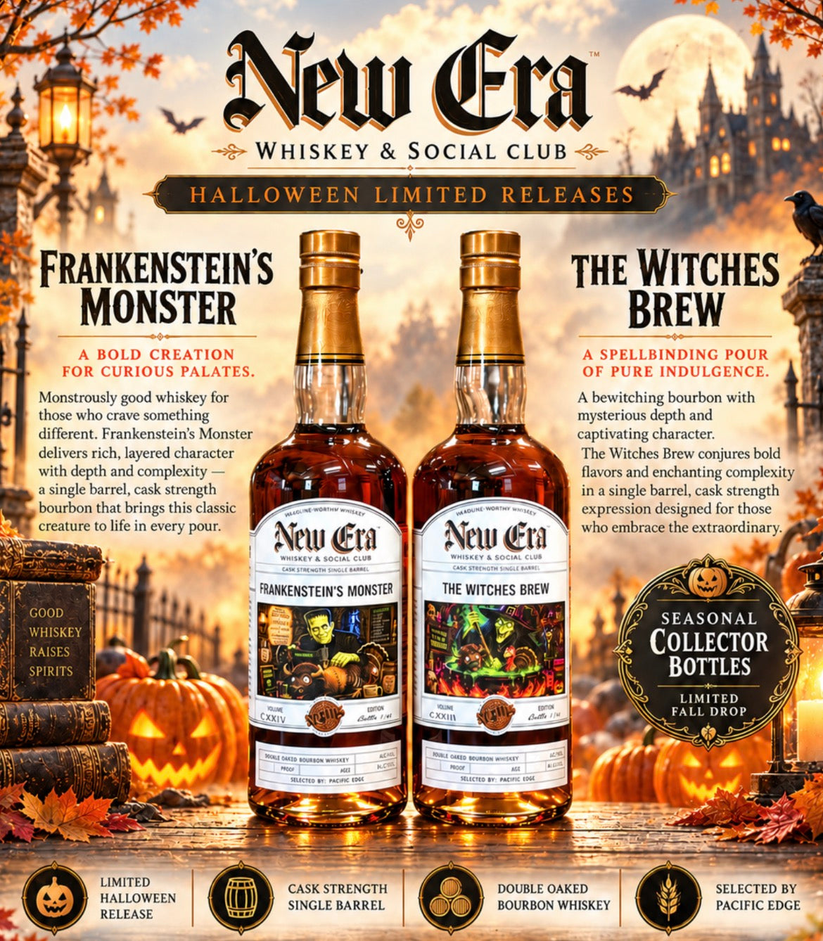 New Era Limited Releases Bourbon 2-Bottle Combo | Witches Brew & Frankenstein's Monster