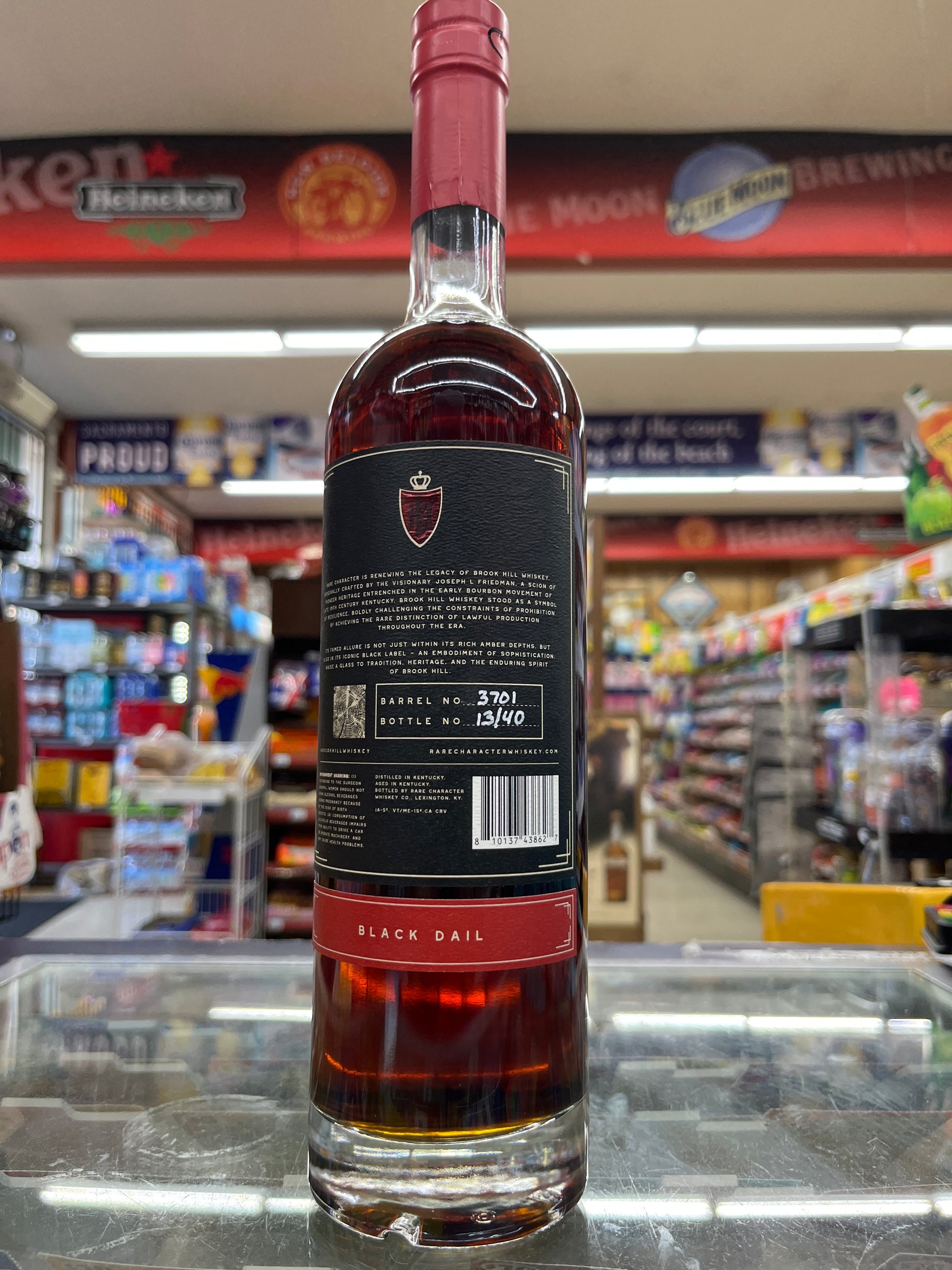 Brookhill 13year old bourbon Black Dail in a store setting