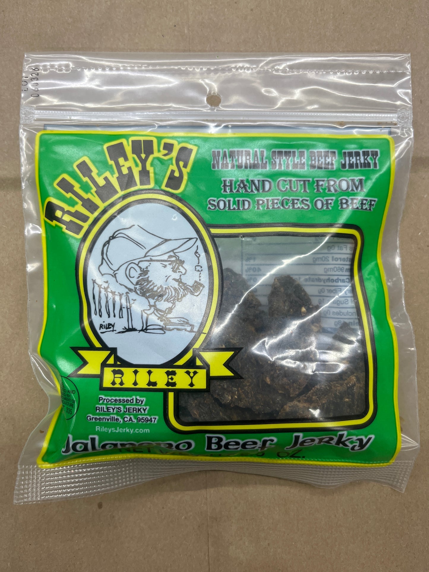 Riley's Beef Jerky Jalapeno Flavor 2.5oz Bags