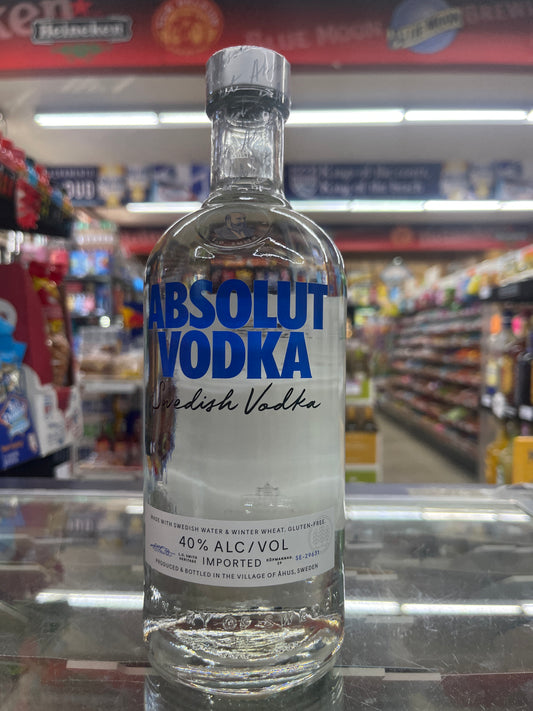 Bottle of Absolut Vodka in a store setting