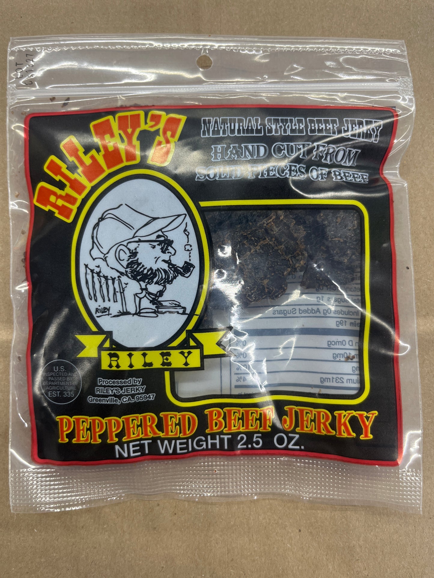 Riley's Beef Jerky Peppered Flavor 2.5oz Bags