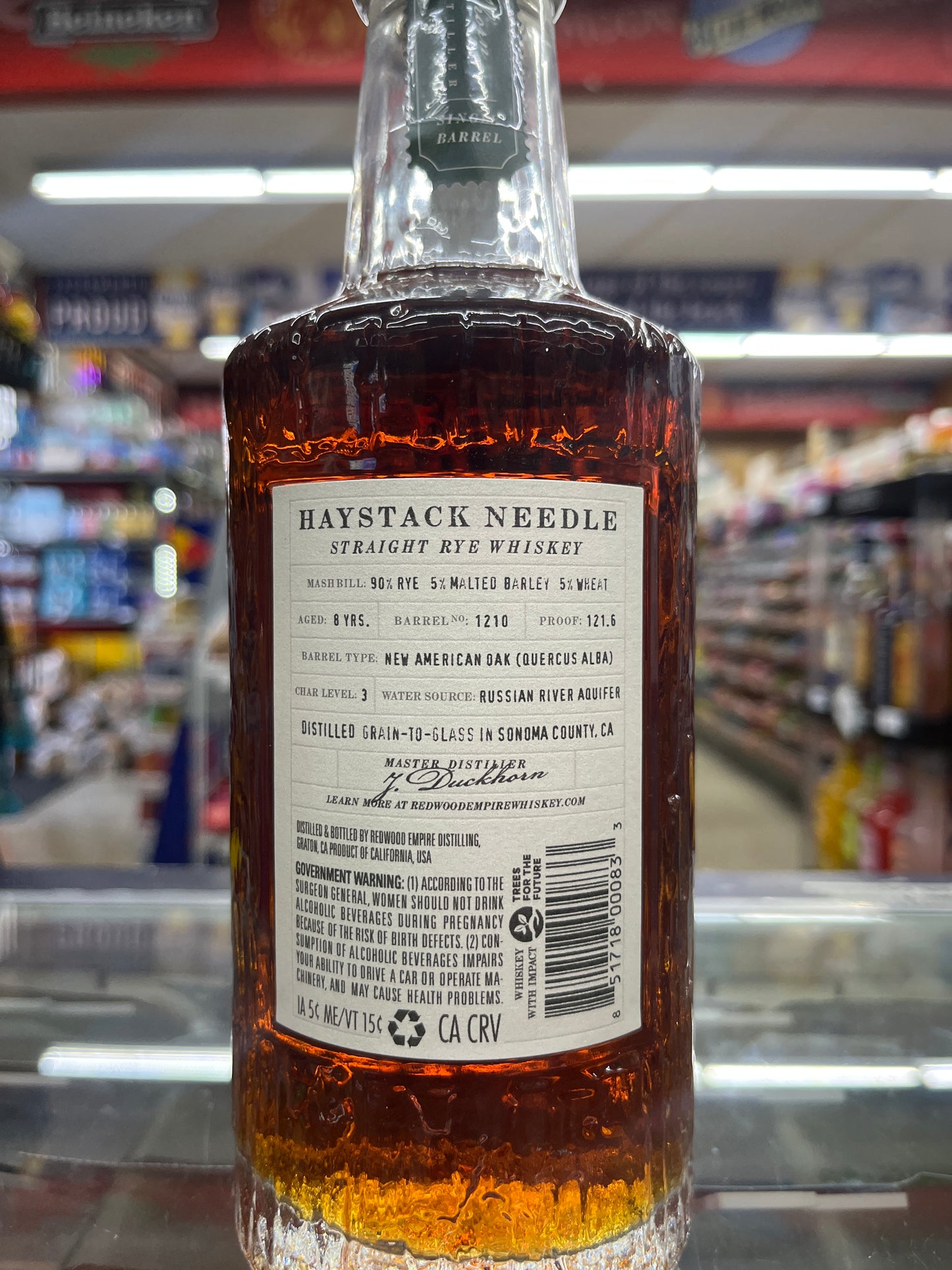 Redwood Empire Haystack Needle 8yr straight Rye Single Barrel 750ml