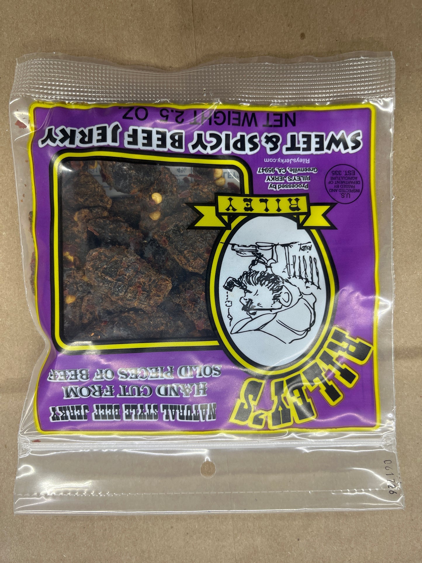 Riley's Beef Jerky Sweet & Spicy Flavor 2.5oz Bags