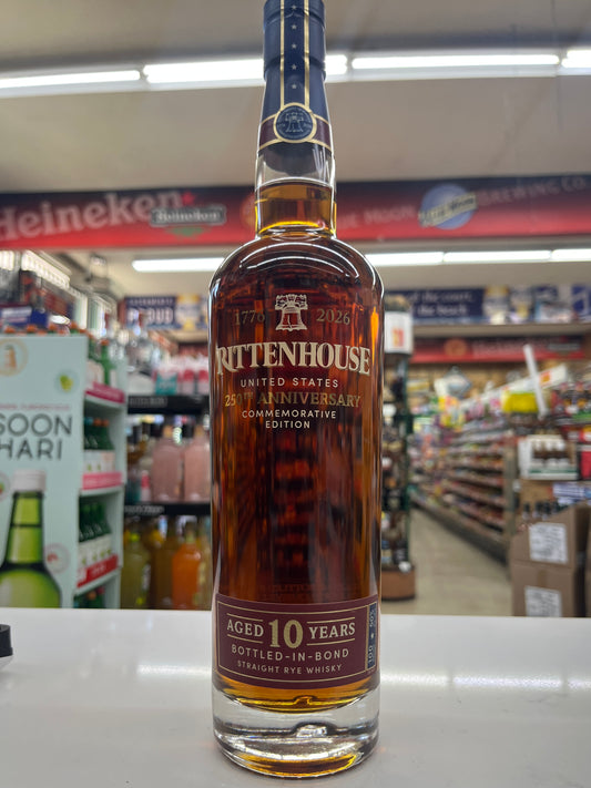 Rittenhouse Straight Rye Whiskey Bottle in Bond 250th anniversary 10 yr (750ml)