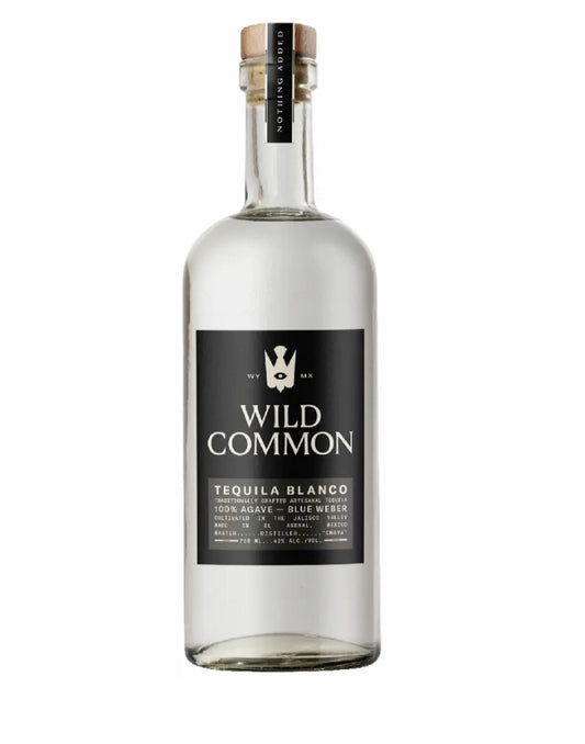 Wild Common tequila blanco bottle on a white background