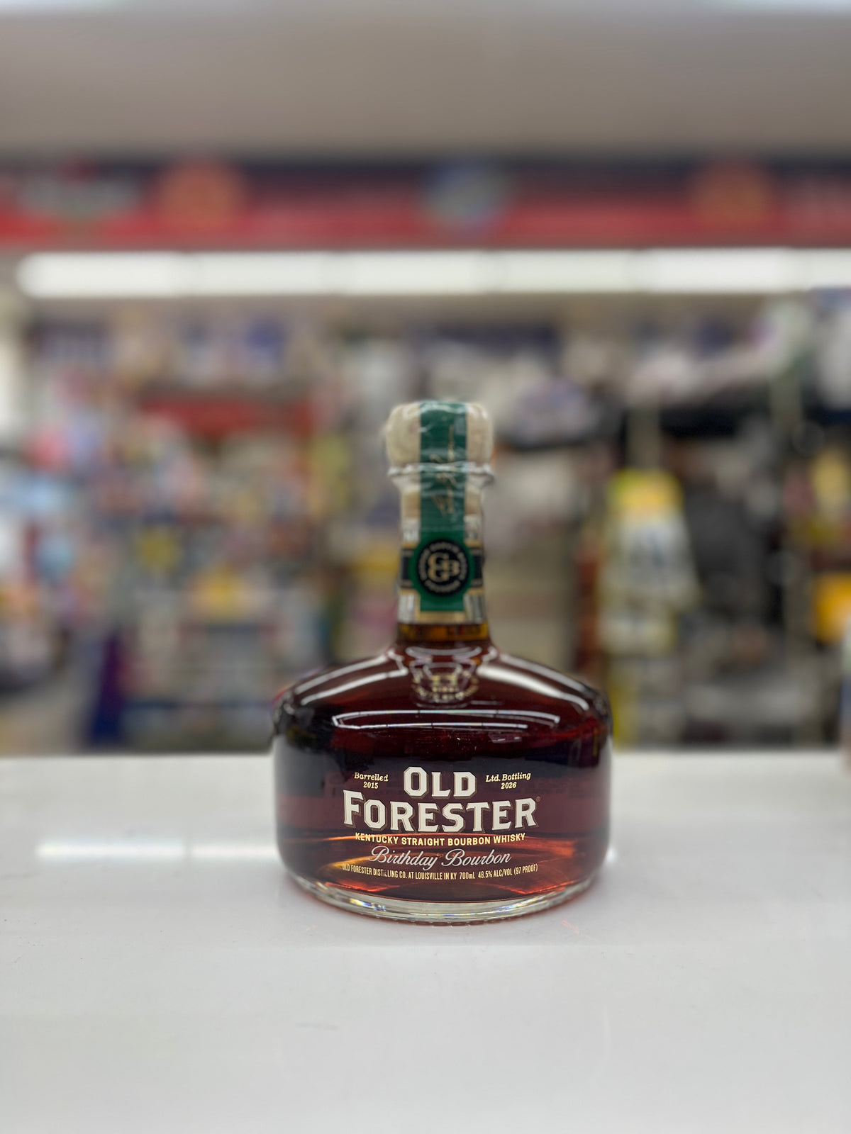 a bottle of Old Forester Birthday Bourbon 700ml