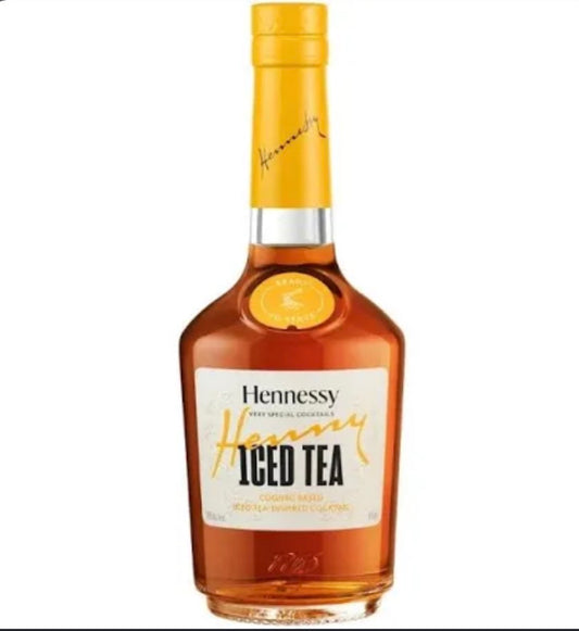 Bottle of Hennessy Iced Tea on a white background